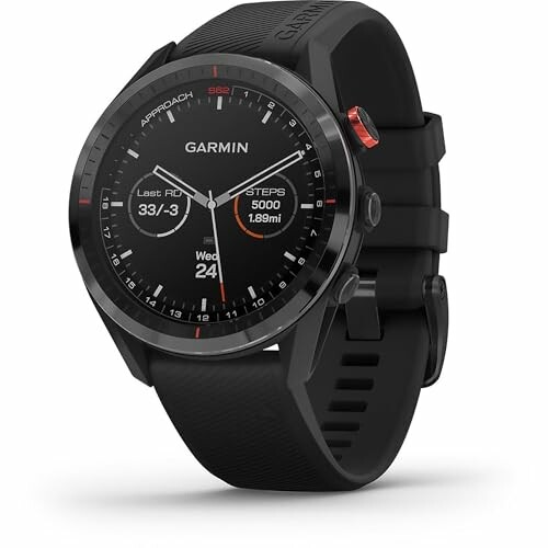 Garmin smartwatch with GPS and fitness tracking features.