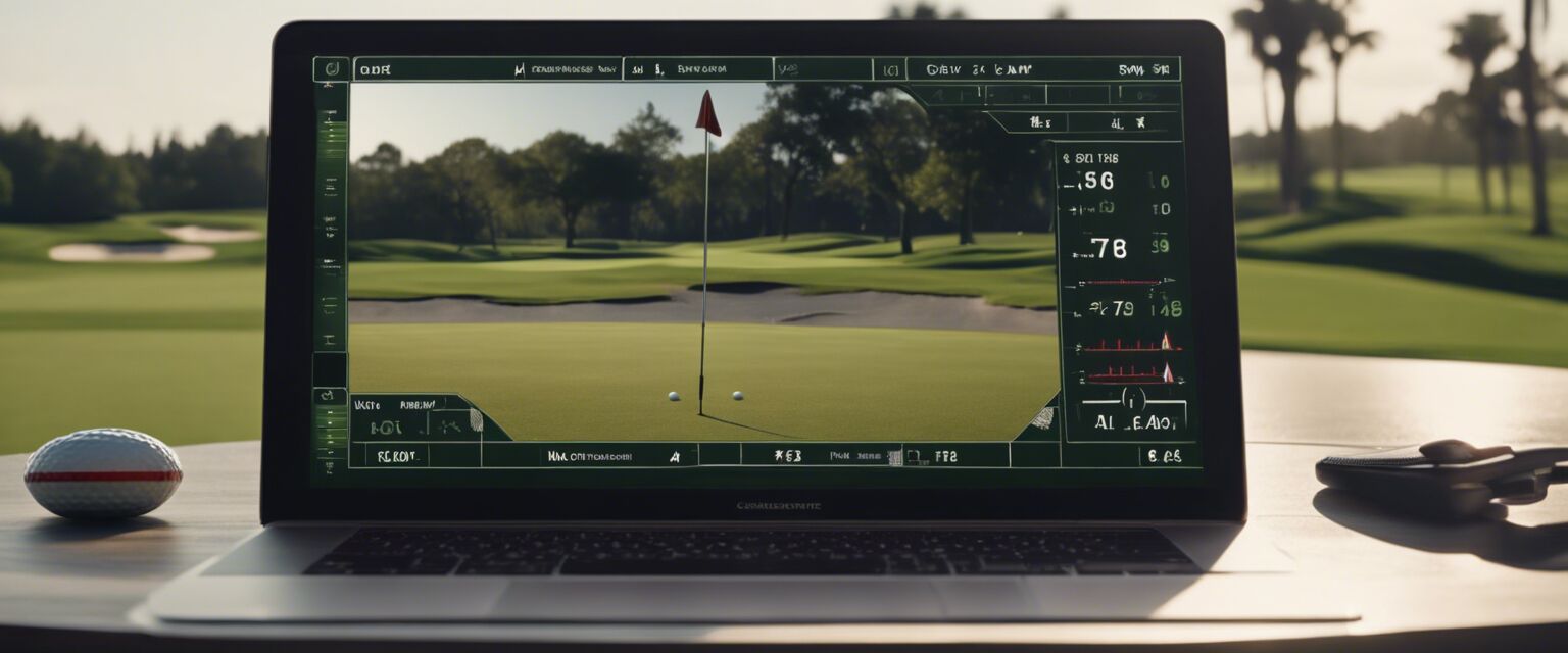 Golf course with swing analyzer