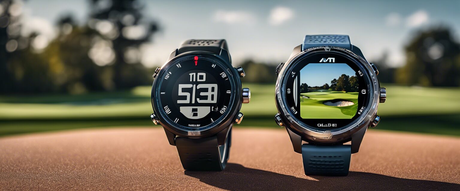 Different models of GPS golf watches